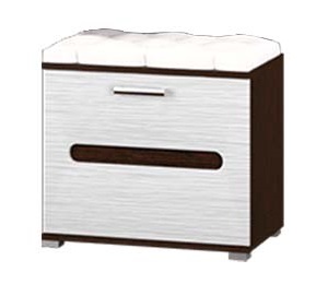 Мишель Тумба с мягким элементомвенге/белый страйп/экокожа Reex white