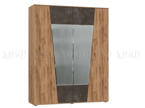 Шкаф 4-х створчатый Портофино  (Ш-1800 × В-2236 × Г-546 мм) Дуб Крафт/Бетон