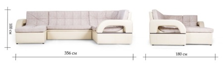 Диван Угловой Мадрид с Оттоманкой (Ш-3560 х Г-1800 х В-1000 мм)/Разные Цвета