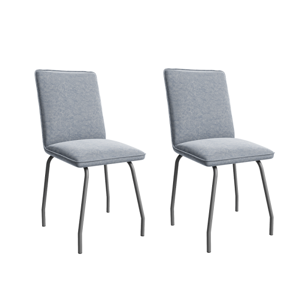 Комплект стульев Детройд (2 шт), графит велюр серый