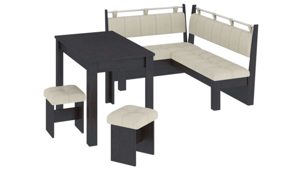 Кухонный уголок «Омега» Венге Цаво/Лен Бежевый