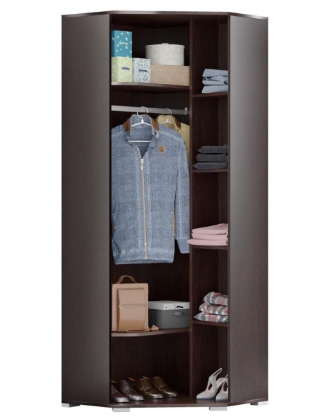 Шкаф Угловой Юнона-2 ШУ-02 Венге/Дуб Молочный (Ш-773 х В-2036 х Г-773 мм)