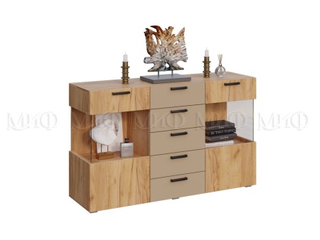 Комод Анси (Ш-1500 x В-920 x Г-442 мм)/Дуб Крафт/Бежевый